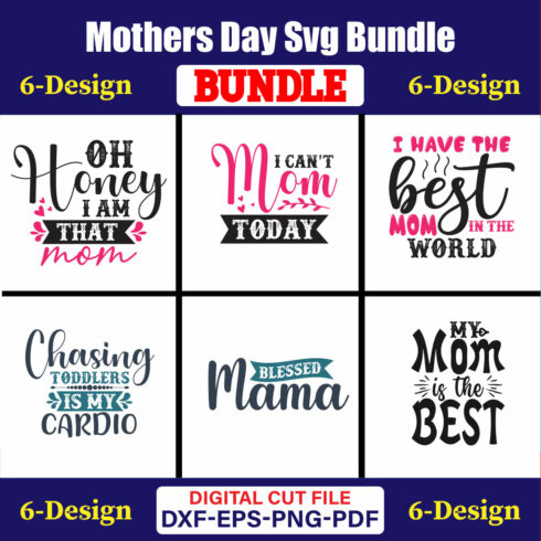Mothers Day SVG Bundle, Mom life svg, Mama svg, Funny Mom Svg, Blessed mama svg, Mom of boys girls svg-Vol-73 cover image.
