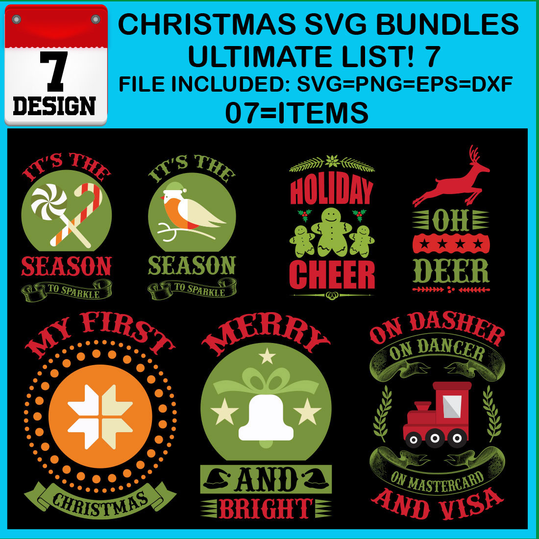 Free Ultimate List! 7 Christmas SVG Bundles cover image.