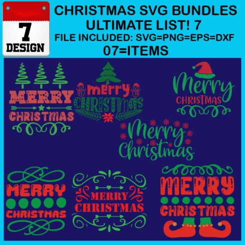 Free Ultimate List! 7 Christmas SVG Bundles cover image.