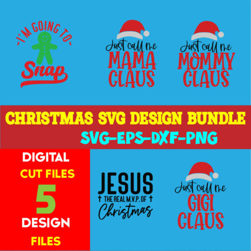 Christmas T-shirt Design SVG Bundle Free Volume-49 cover image.