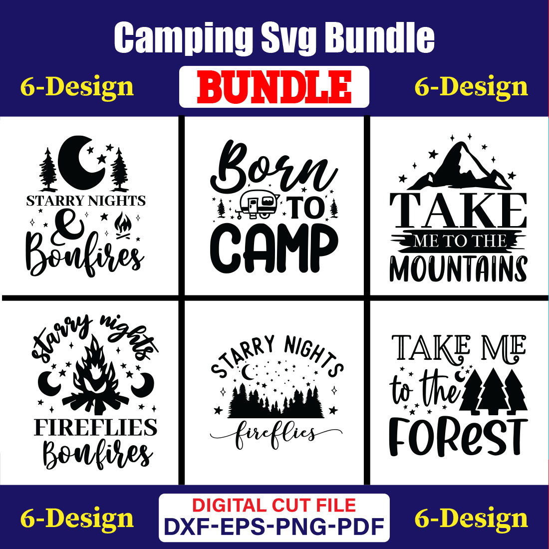Camping T-shirt Design Bundle Vol-7 cover image.