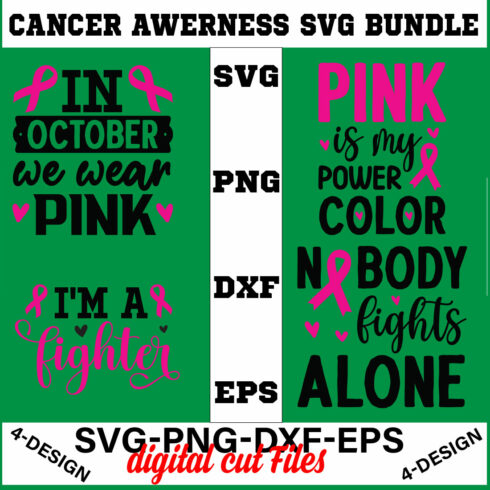 Cancer Awareness SVG T-shirt Design Bundle Volume-01 cover image.