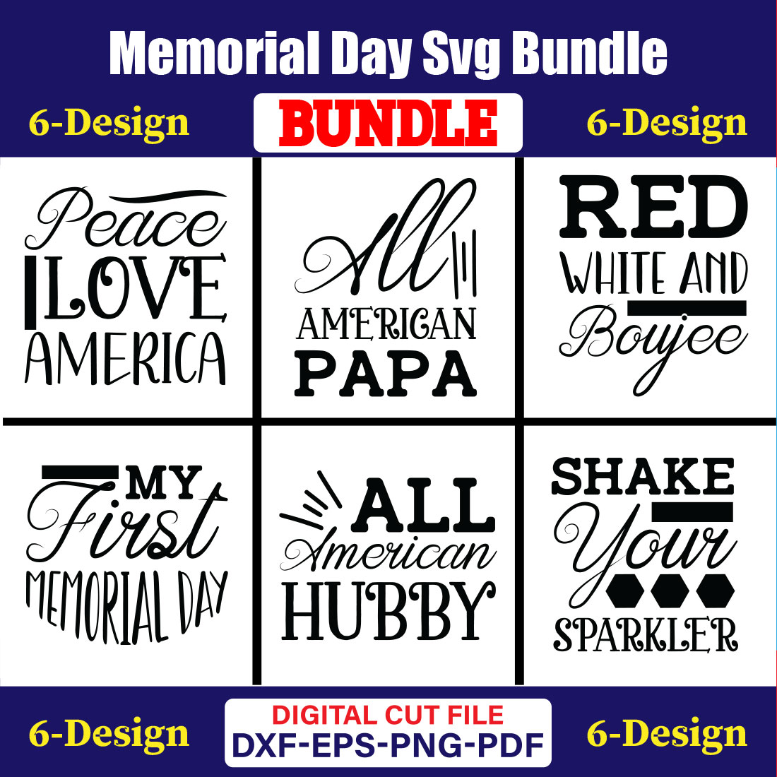 Memorial Day T-shirt Design Bundle Vol-03 cover image.