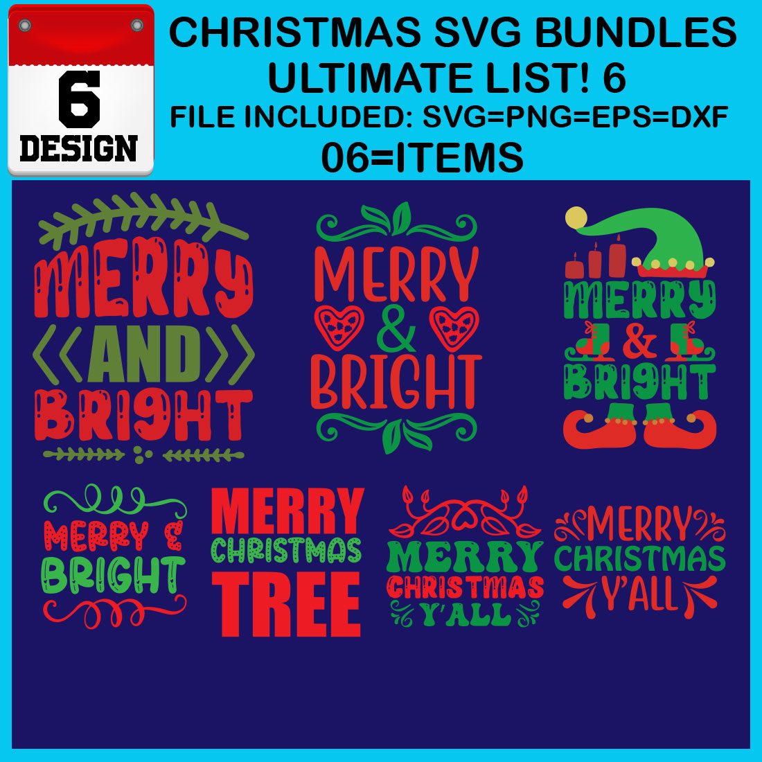 Free Ultimate List! 7 Christmas SVG Bundles cover image.