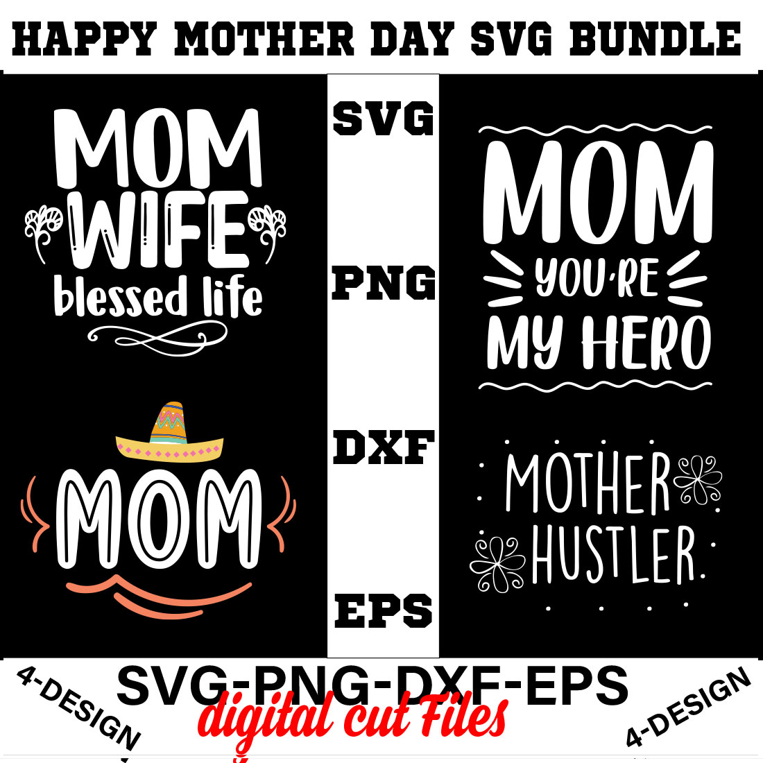 Happy mother day svg Bundle Vol-7 cover image.