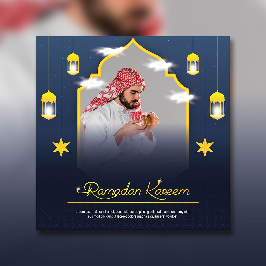 Islamic Holy Month of Ramadan Mubarak vector design with Islamic background cover image.