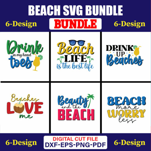 Beach SVG T-shirt Design Bundle Vol-01 cover image.