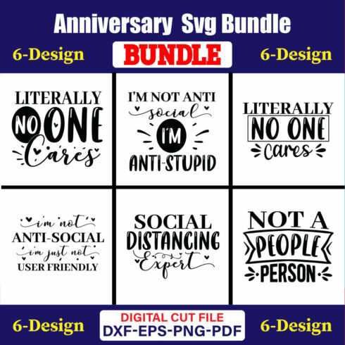 Antisocial T-shirt Design Bundle Vol-6 cover image.