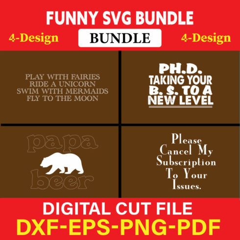 Funny SVG T-shirt Design Bundle Vol-49 cover image.