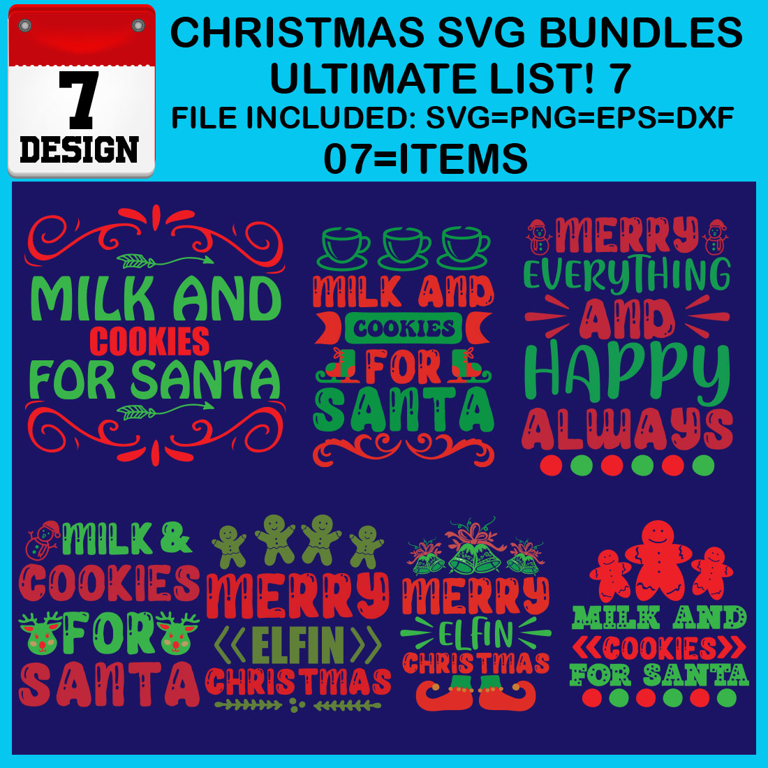 Free Ultimate List! 7 Christmas SVG Bundles cover image.