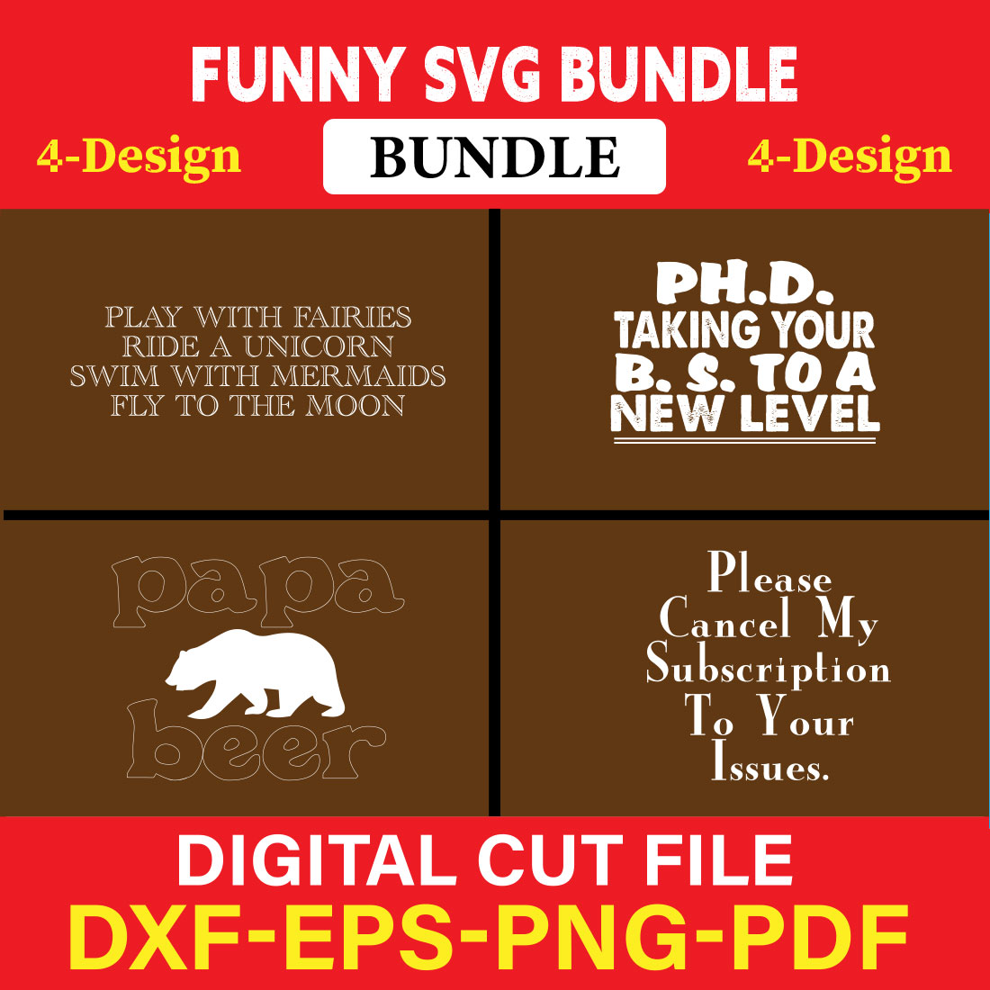 Funny SVG T-shirt Design Bundle Vol-49 cover image.