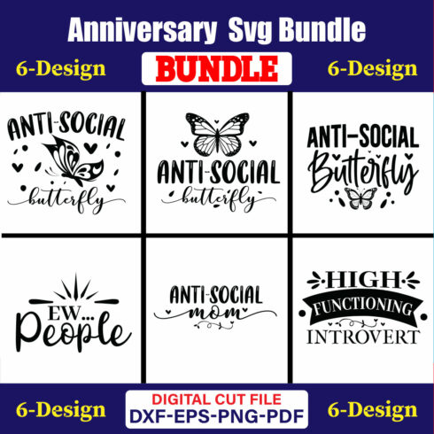 Antisocial T-shirt Design Bundle Vol-4 cover image.