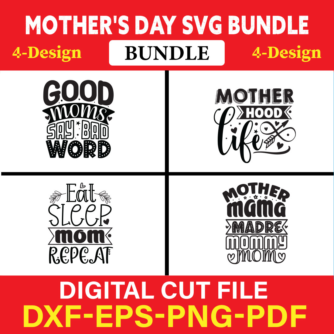 Mother's Day SVG T-shirt Design Bundle Vol-24 cover image.