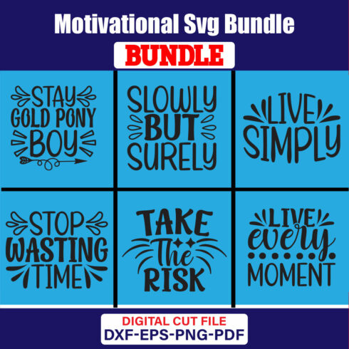 Motivational SVG T-shirt Design Bundle Vol-20 cover image.