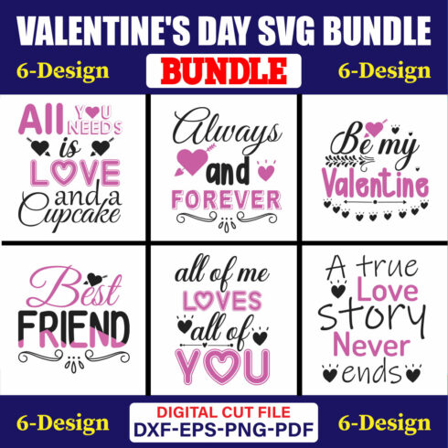 Valentine's Day SVG T-shirt Design Bundle Vol-41 cover image.