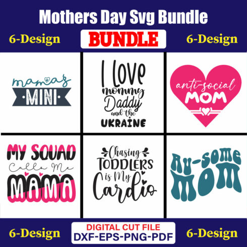 Mothers Day SVG Bundle, Mom life svg, Mama svg, Funny Mom Svg, Blessed mama svg, Mom of boys girls svg-Vol-93 cover image.