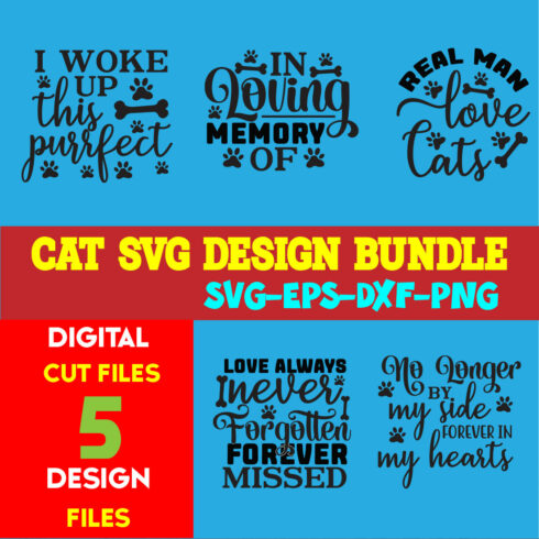 Cat T-shirt Design Bundle Volume-10 cover image.