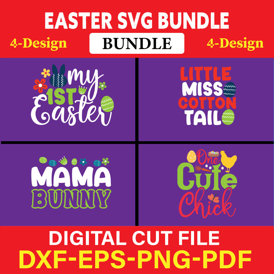 Easter T-shirt Design Bundle Vol-4 cover image.