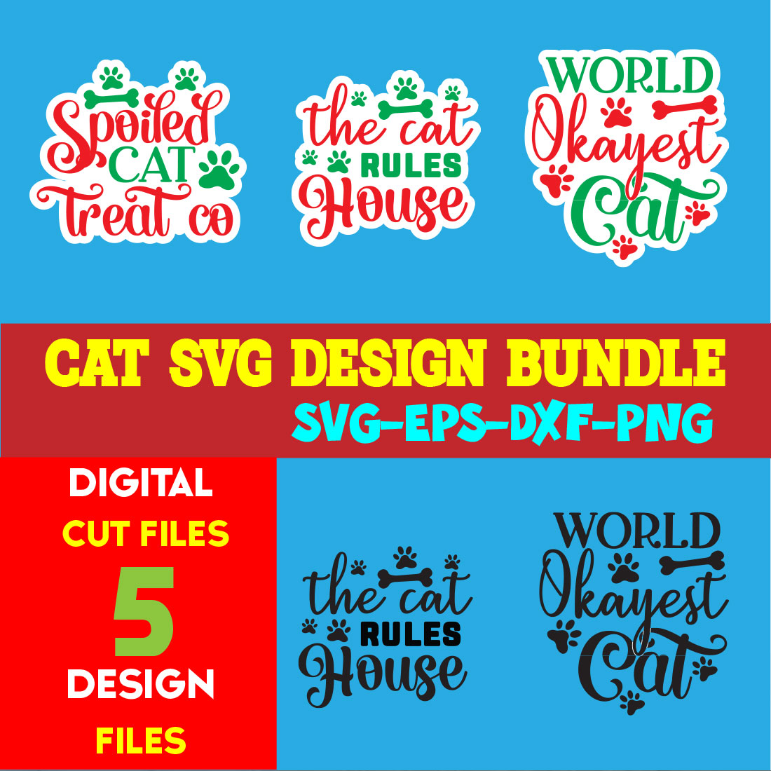 Cat T-shirt Design Bundle Volume-07 cover image.