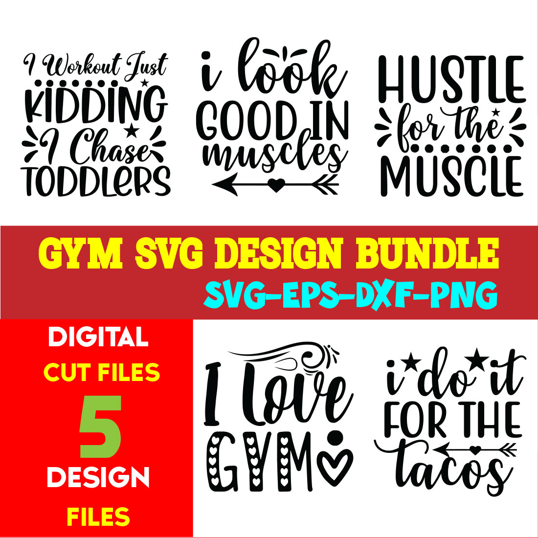 Gym T-shirt Design Bundle Volume-04 cover image.