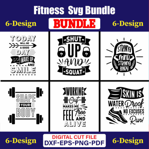 Fitness T-shirt Design Bundle Vol-7 cover image.