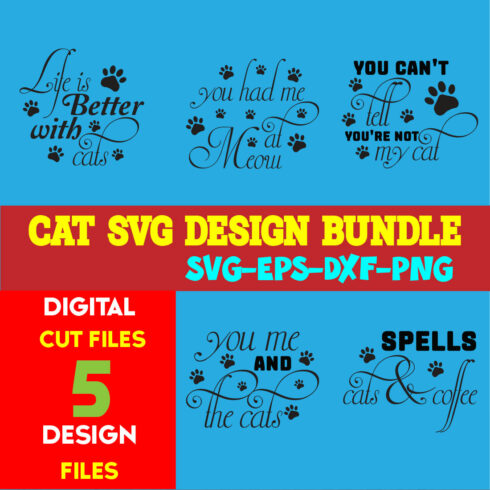 Cat T-shirt Design Bundle Volume-15 cover image.