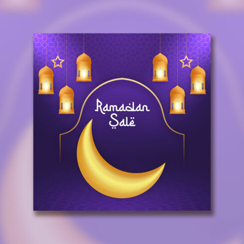 Ramadan Kareem greeting card with Islamic background cover image.