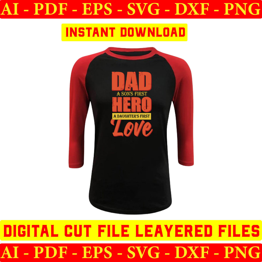 Black and red shirt with the words dad.