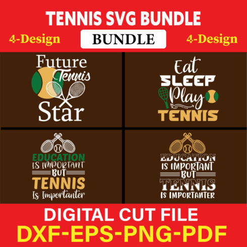 Tennis T-shirt Design Bundle Vol-1 cover image.