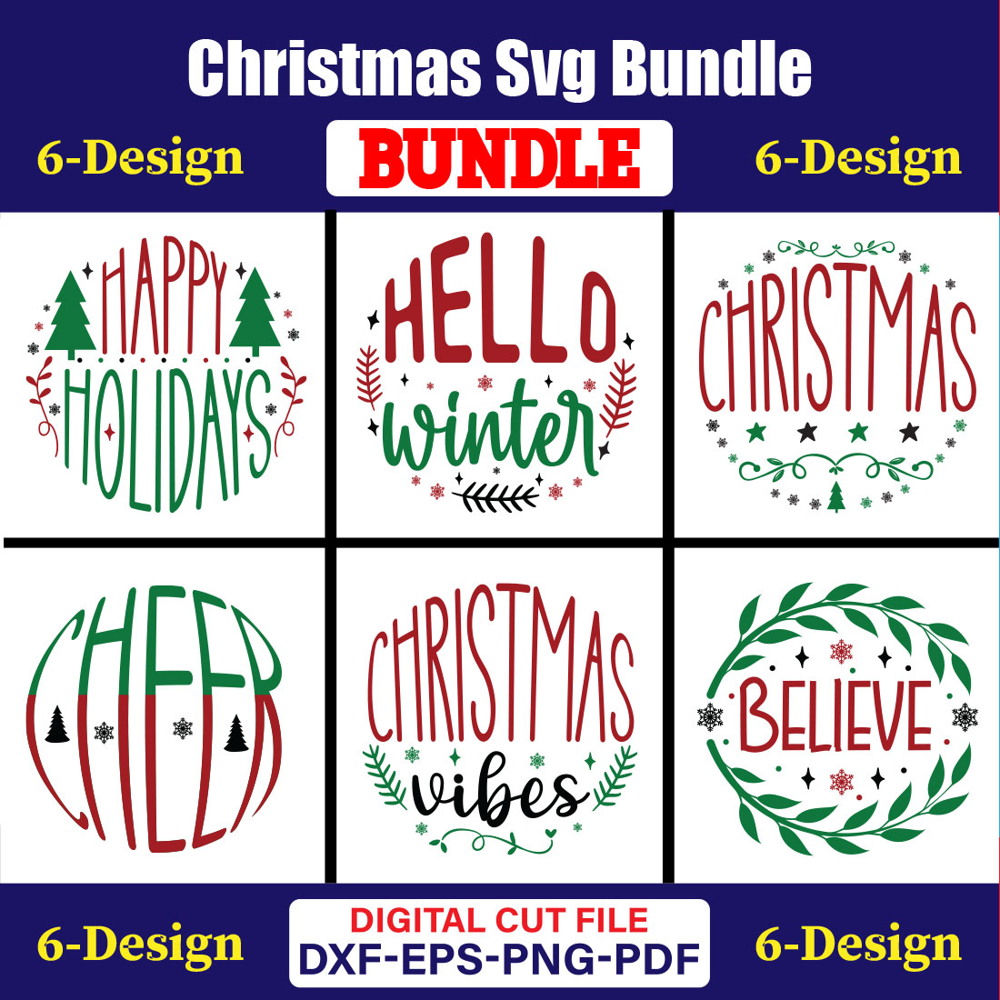 Christmas T-shirt Design Bundle Vol-59 cover image.