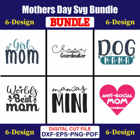 Mothers Day SVG Bundle, Mom life svg, Mama svg, Funny Mom Svg, Blessed mama svg, Mom of boys girls svg-Vol-109 cover image.
