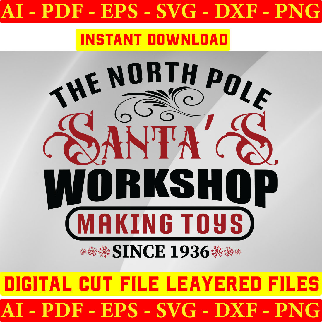 The North Pole Santas Workshop Making Toys Since 1936 - MasterBundles