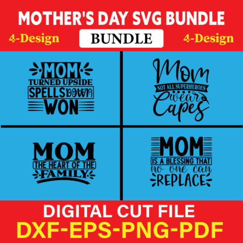 Mother's Day SVG T-shirt Design Bundle Vol-50 cover image.