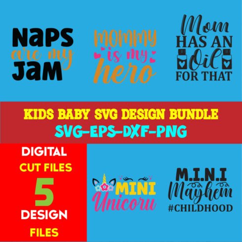 Kids Baby T-shirt Design Bundle Volume-01 cover image.