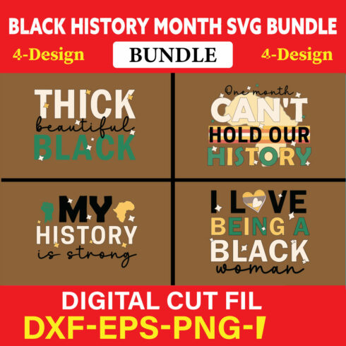 Black History Month T-shirt Design Bundle Vol-3 cover image.