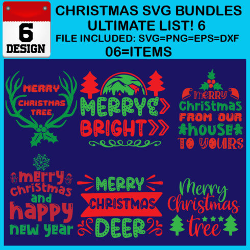 Ultimate List! 6 Christmas SVG Free Bundles cover image.