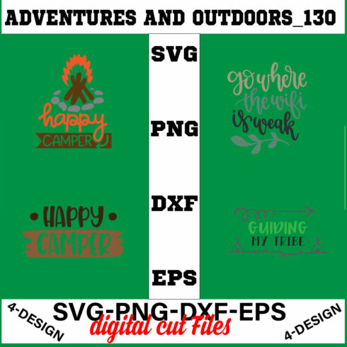 Adventures And Outdoors T-shirt Design Bundle Volume-12 cover image.