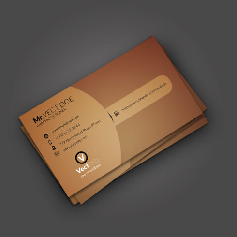 Gold Minimal Business Card Templet cover image.