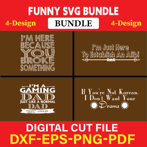 Funny SVG T-shirt Design Bundle Vol-42 cover image.