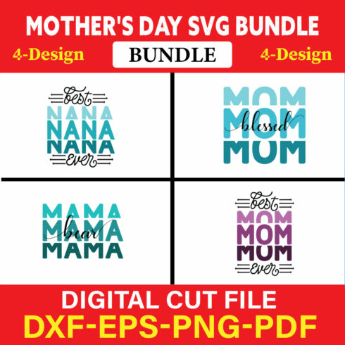 Mother's Day SVG T-shirt Design Bundle Vol-01 cover image.