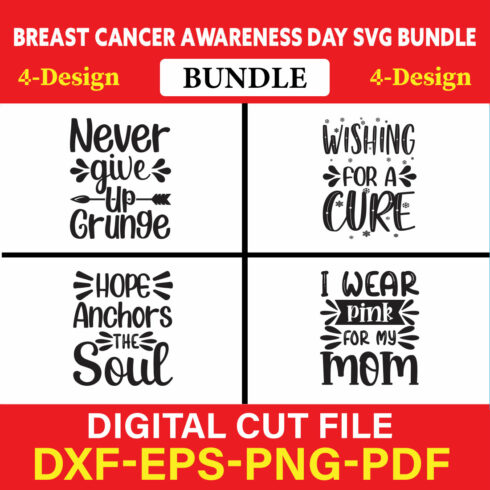 Breast Cancer Awareness T-shirt Design Bundle Vol-3 cover image.