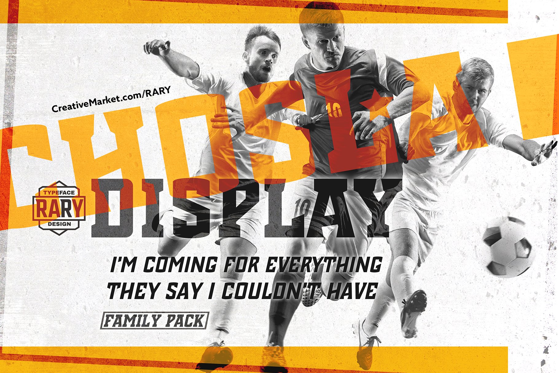 Chosla | sports style font family. preview image.