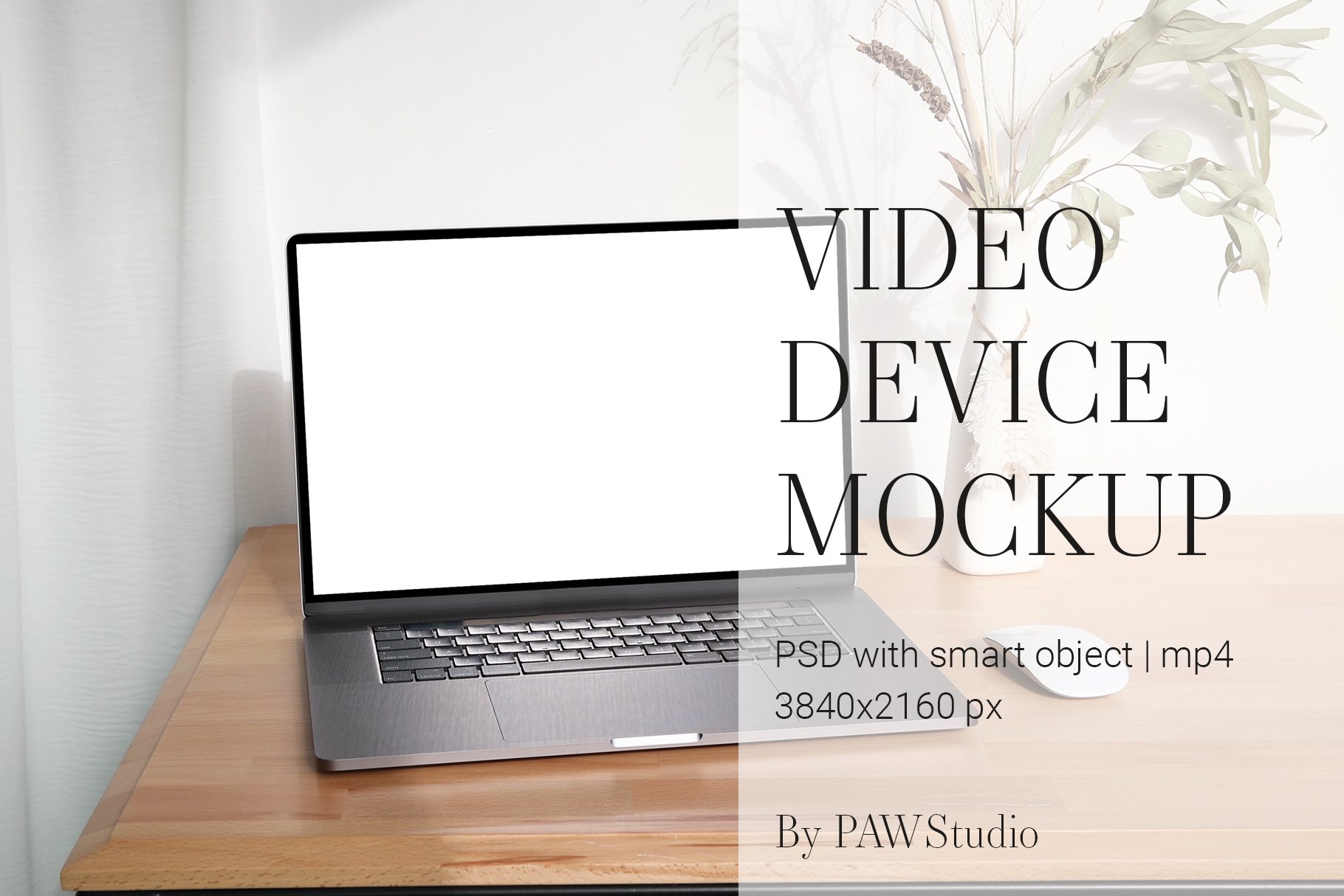 MacBook Video Mockup, Device Mockup cover image.