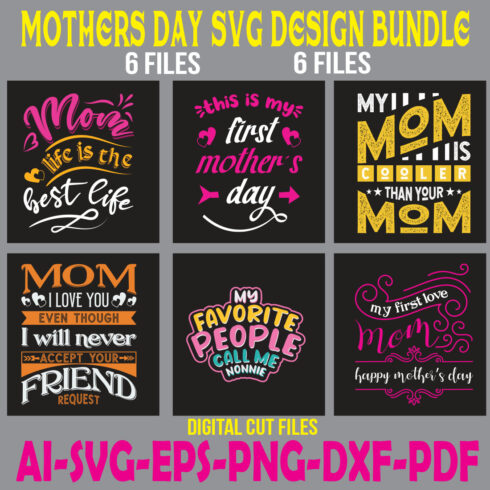 Mothers Day SVG Design Bundle cover image.