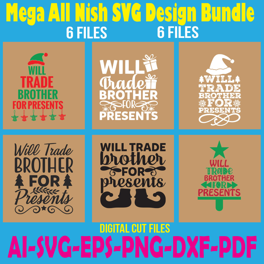 Mega All Nish SVG Design Bundle cover image.