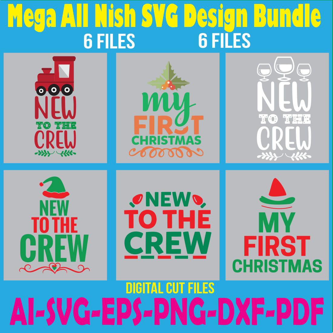 Mega All Nish SVG Design Bundle cover image.