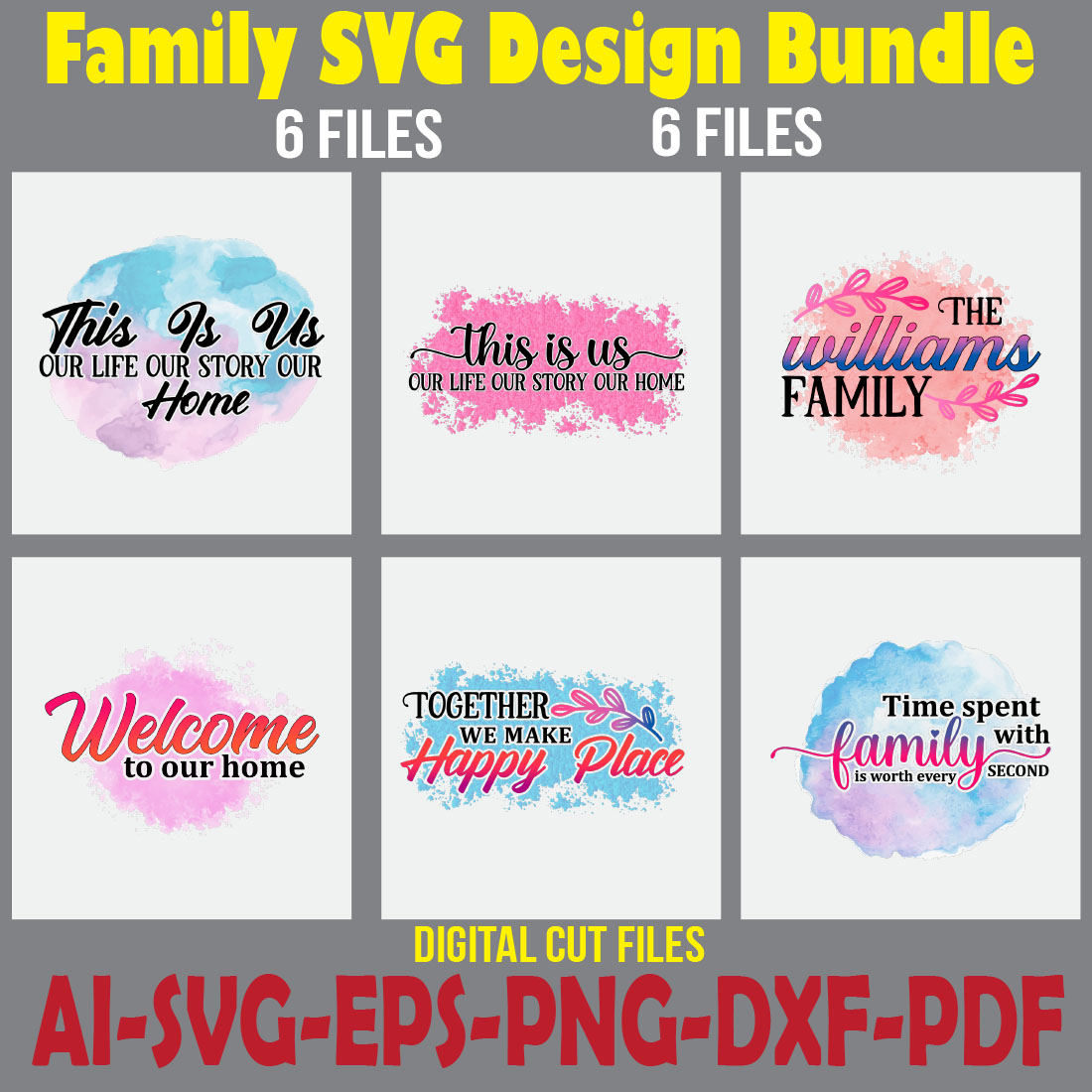 Family SVG Design Bundle cover image.