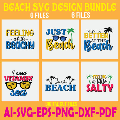 Beach SVG Design Bundle cover image.