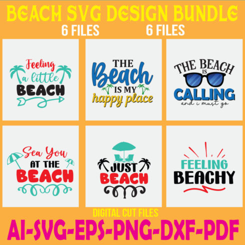 Beach SVG Design Bundle cover image.