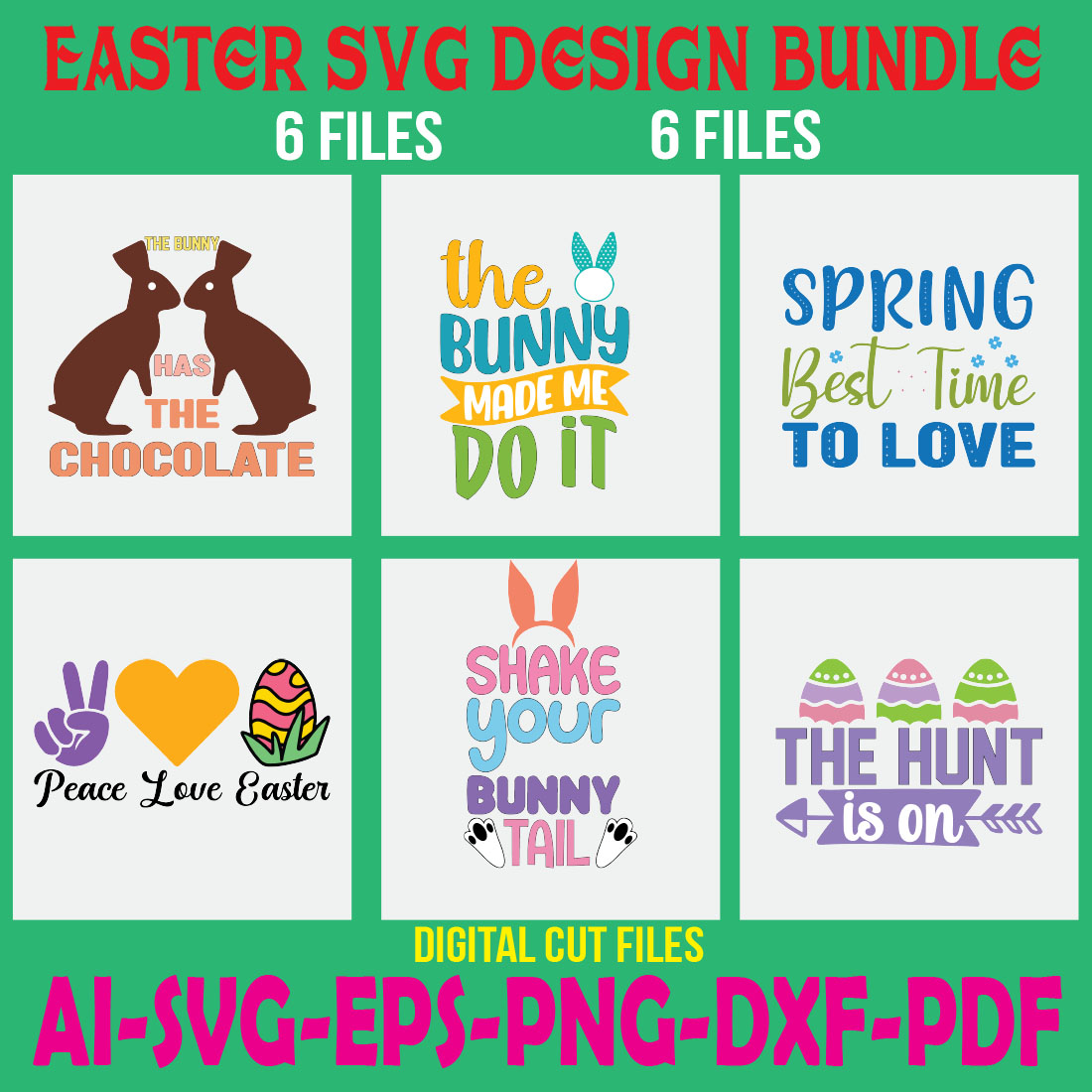 Easter SVG Design Bundle cover image.